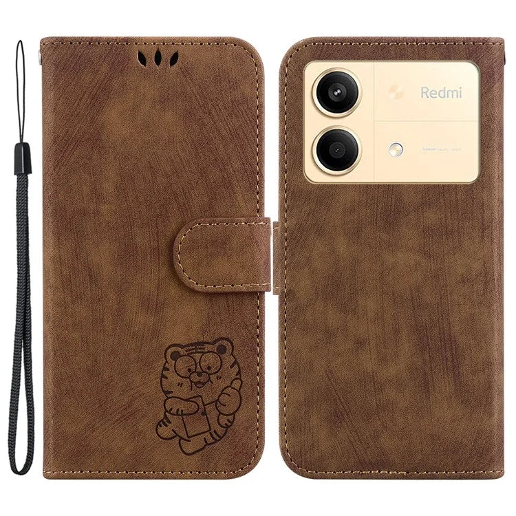 Wallet Case for Xiaomi Redmi Note 13R Pro 5G Shell Cute Tiger PU Leather Flip Phone Cover