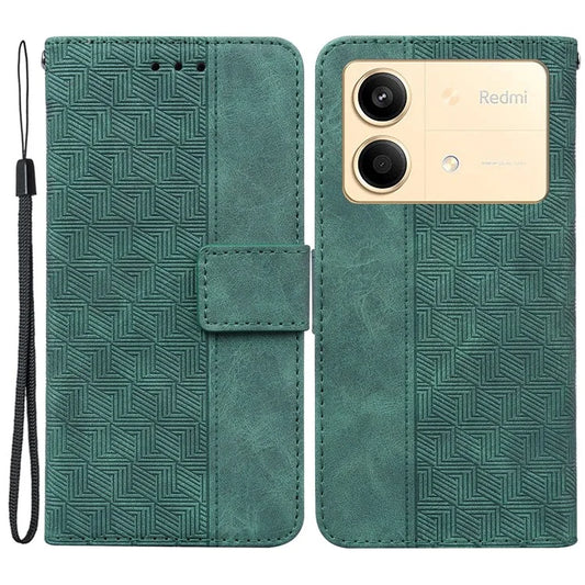 For Xiaomi Redmi Note 13R Pro 5G Case 3D Geometry Leather+TPU Mobile Phone Cover