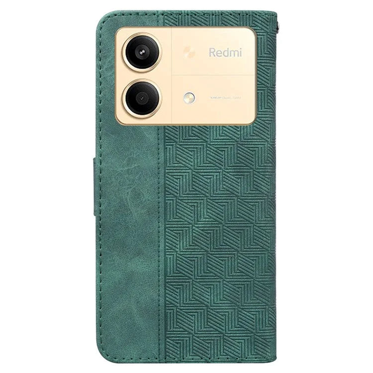 For Xiaomi Redmi Note 13R Pro 5G Case 3D Geometry Leather+TPU Mobile Phone Cover