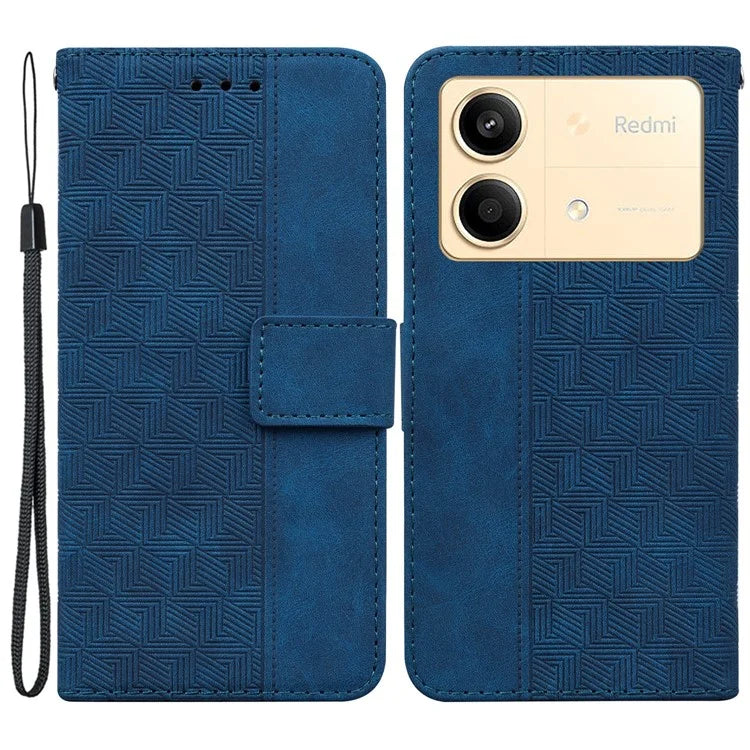 For Xiaomi Redmi Note 13R Pro 5G Case 3D Geometry Leather+TPU Mobile Phone Cover