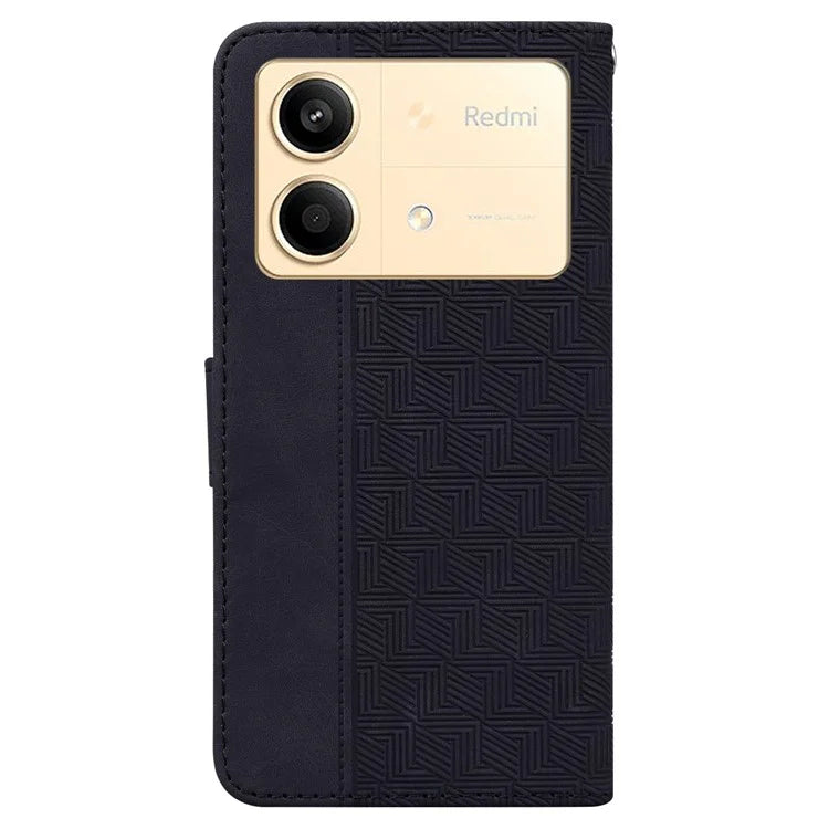 For Xiaomi Redmi Note 13R Pro 5G Case 3D Geometry Leather+TPU Mobile Phone Cover