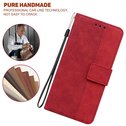 For Xiaomi Redmi Note 13R Pro 5G Case 3D Geometry Leather+TPU Mobile Phone Cover