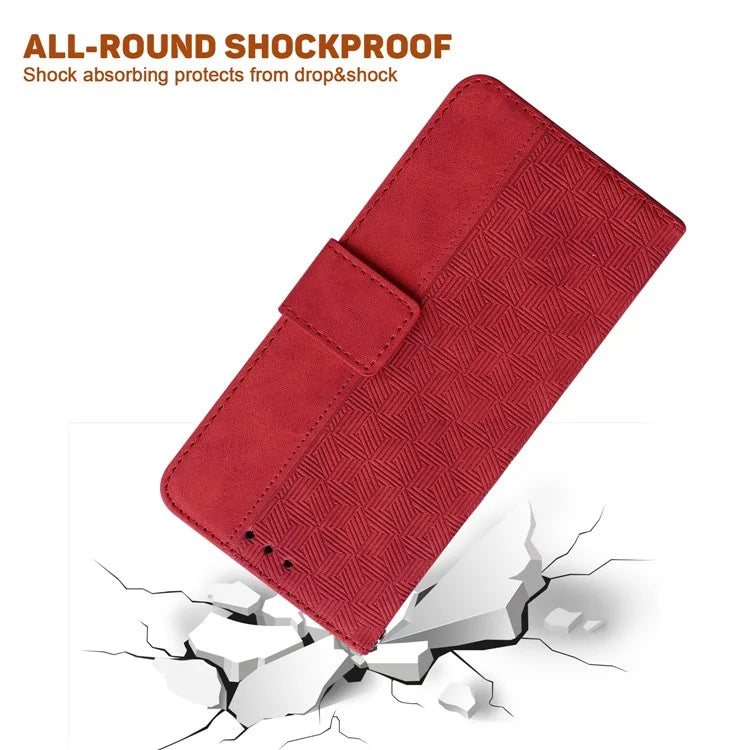 For Xiaomi Redmi Note 13R Pro 5G Case 3D Geometry Leather+TPU Mobile Phone Cover