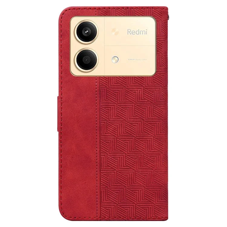 For Xiaomi Redmi Note 13R Pro 5G Case 3D Geometry Leather+TPU Mobile Phone Cover