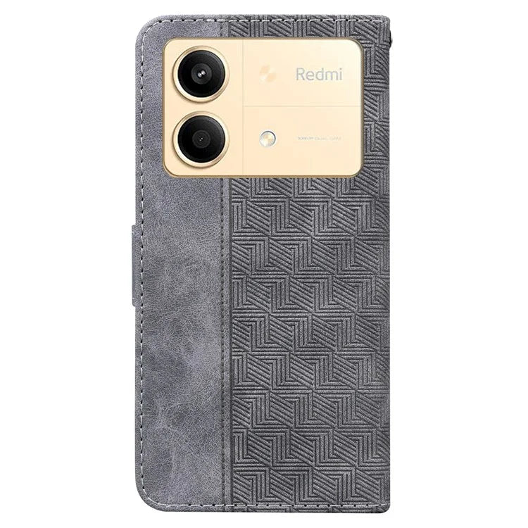 For Xiaomi Redmi Note 13R Pro 5G Case 3D Geometry Leather+TPU Mobile Phone Cover