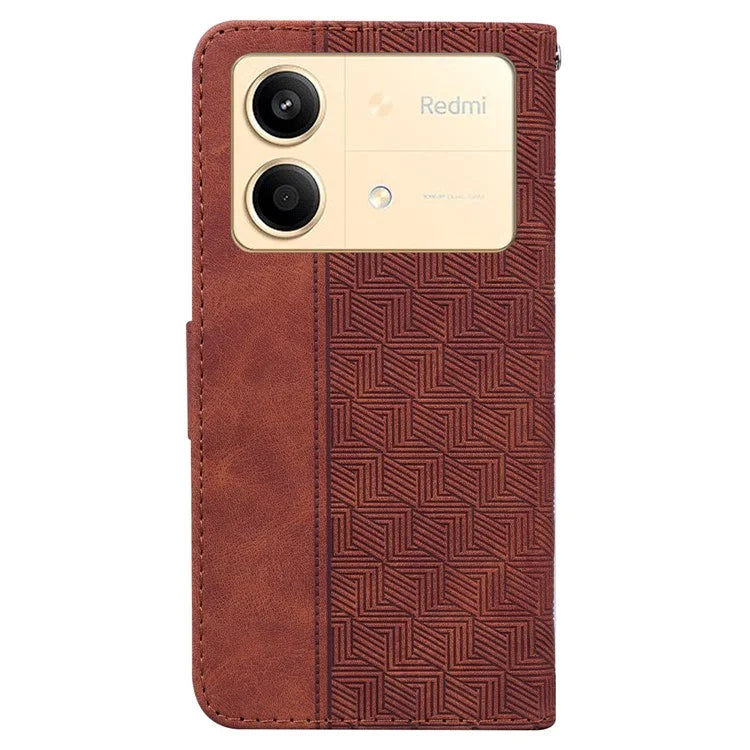 For Xiaomi Redmi Note 13R Pro 5G Case 3D Geometry Leather+TPU Mobile Phone Cover