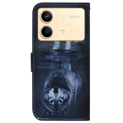 For Xiaomi Redmi Note 13R Pro 5G Case Anti-drop Pattern Printing Stand Mobile Phone Protector and Wolf