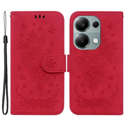 For Xiaomi Redmi Note 13 Pro 4G / Poco M6 Pro 4G Case PU Leather+TPU Imprinted Phone Cover with Flower Pattern