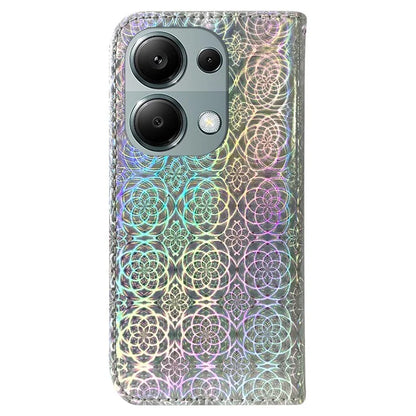 For Xiaomi Redmi Note 13 Pro 4G / Poco M6 Pro 4G Case PU Leather Dazzling Flower Phone Cover with Card Slots