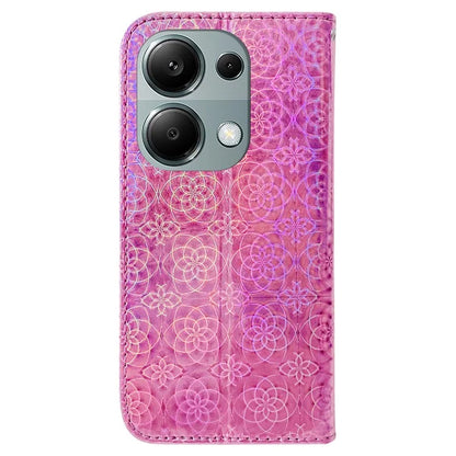 For Xiaomi Redmi Note 13 Pro 4G / Poco M6 Pro 4G Case PU Leather Dazzling Flower Phone Cover with Card Slots