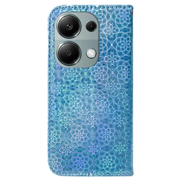 For Xiaomi Redmi Note 13 Pro 4G / Poco M6 Pro 4G Case PU Leather Dazzling Flower Phone Cover with Card Slots