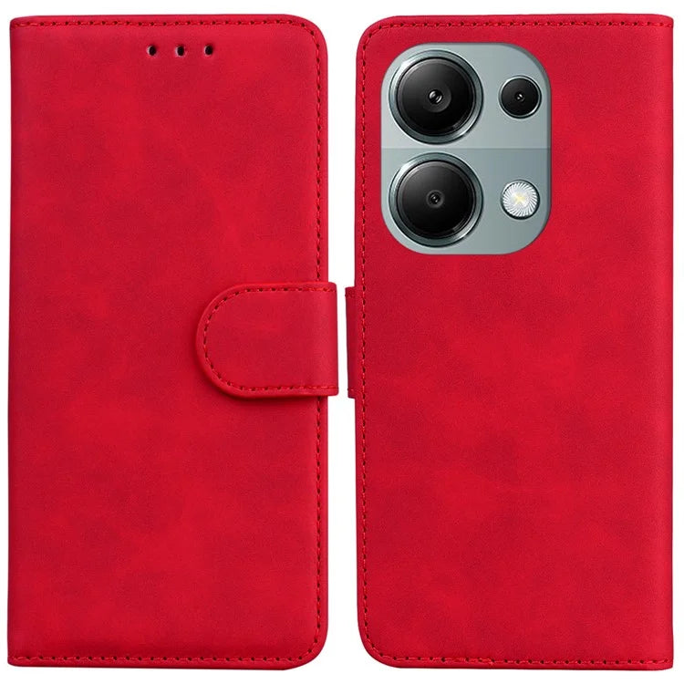 For Xiaomi Redmi Note 13 Pro 4G / Poco M6 Pro 4G Case Flip Stand Solid Color Design Phone Cover