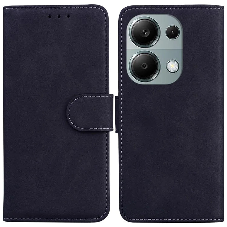For Xiaomi Redmi Note 13 Pro 4G / Poco M6 Pro 4G Case Flip Stand Solid Color Design Phone Cover
