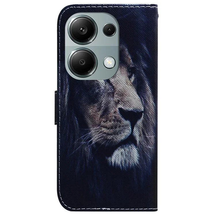 For Xiaomi Redmi Note 13 Pro 4G / Poco M6 Pro 4G Case Drop-proof Pattern Printing Card Slots Phone Cover