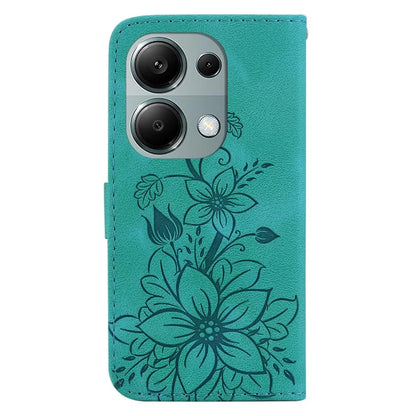 For Xiaomi Redmi Note 13 Pro 4G / Poco M6 Pro 4G Leather Case Flower Imprint Foldable Stand Phone Cover