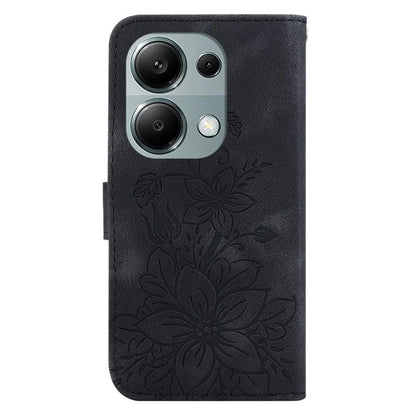 For Xiaomi Redmi Note 13 Pro 4G / Poco M6 Pro 4G Leather Case Flower Imprint Foldable Stand Phone Cover