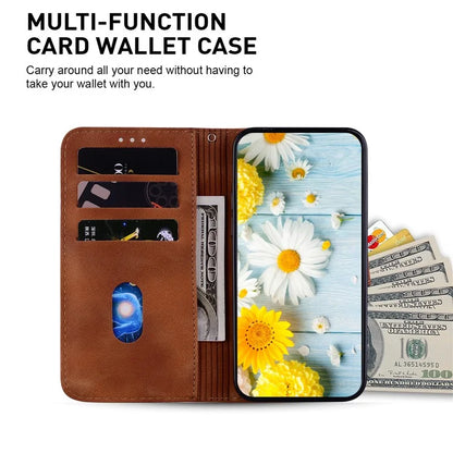 For Xiaomi Redmi Note 13 Pro 4G / Poco M6 Pro 4G Leather Case Flower Imprint Foldable Stand Phone Cover