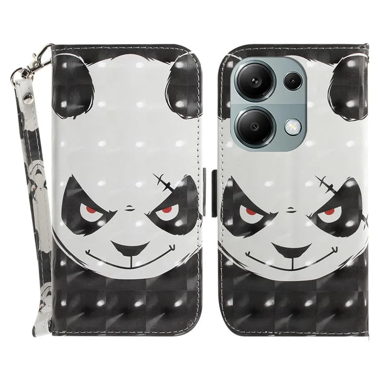 For Xiaomi Redmi Note 13 Pro 4G / Poco M6 Pro 4G Case Wallet Pattern Printed Leather Cover with Strap