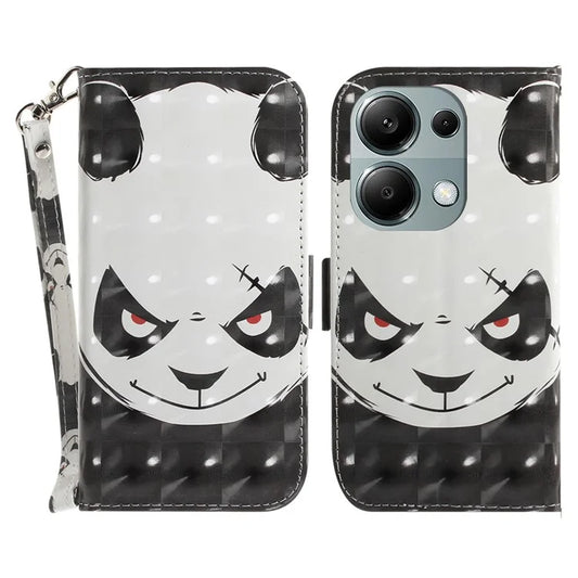 For Xiaomi Redmi Note 13 Pro 4G / Poco M6 Pro 4G Case Wallet Pattern Printed Leather Cover with Strap