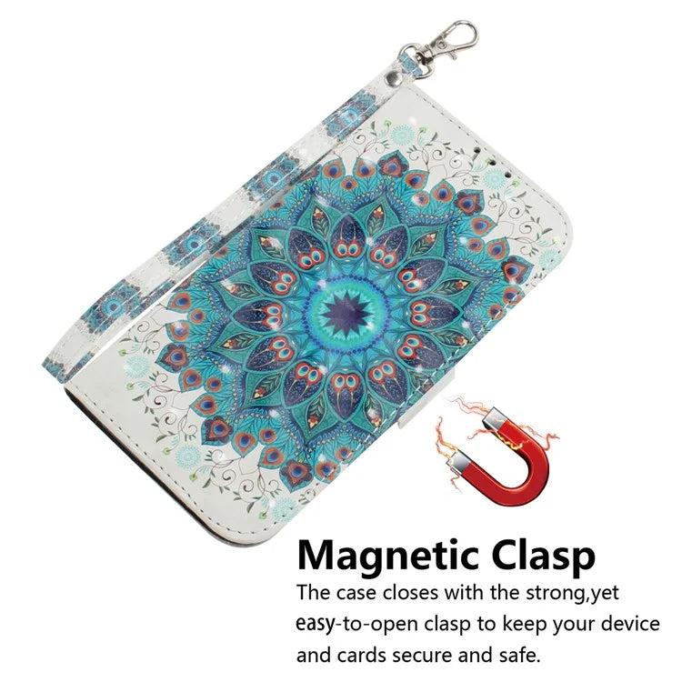 For Xiaomi Redmi Note 13 Pro 4G / Poco M6 Pro 4G Case Wallet Pattern Printed Leather Cover with Strap