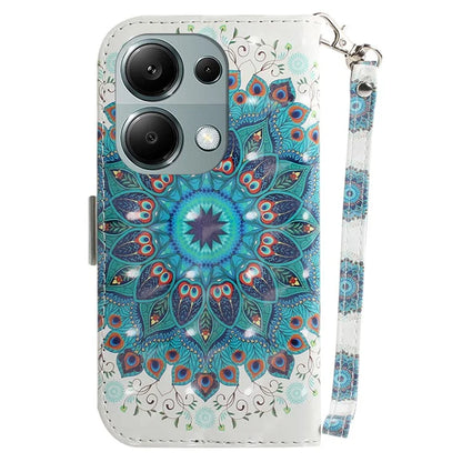 For Xiaomi Redmi Note 13 Pro 4G / Poco M6 Pro 4G Case Wallet Pattern Printed Leather Cover with Strap