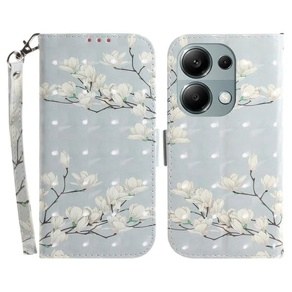 For Xiaomi Redmi Note 13 Pro 4G / Poco M6 Pro 4G Case Wallet Pattern Printed Leather Cover with Strap