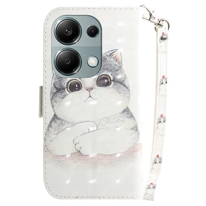 For Xiaomi Redmi Note 13 Pro 4G / Poco M6 Pro 4G Case Wallet Pattern Printed Leather Cover with Strap