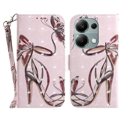 For Xiaomi Redmi Note 13 Pro 4G / Poco M6 Pro 4G Case Wallet Pattern Printed Leather Cover with Strap