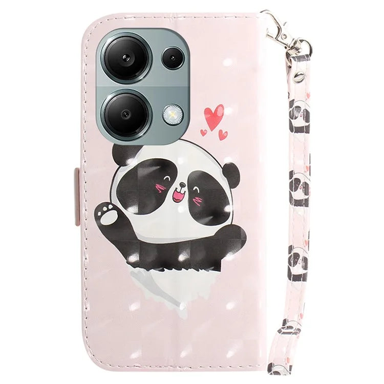 For Xiaomi Redmi Note 13 Pro 4G / Poco M6 Pro 4G Case Wallet Pattern Printed Leather Cover with Strap