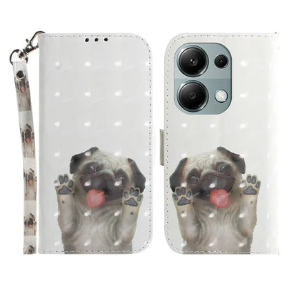 For Xiaomi Redmi Note 13 Pro 4G / Poco M6 Pro 4G Case Wallet Pattern Printed Leather Cover with Strap