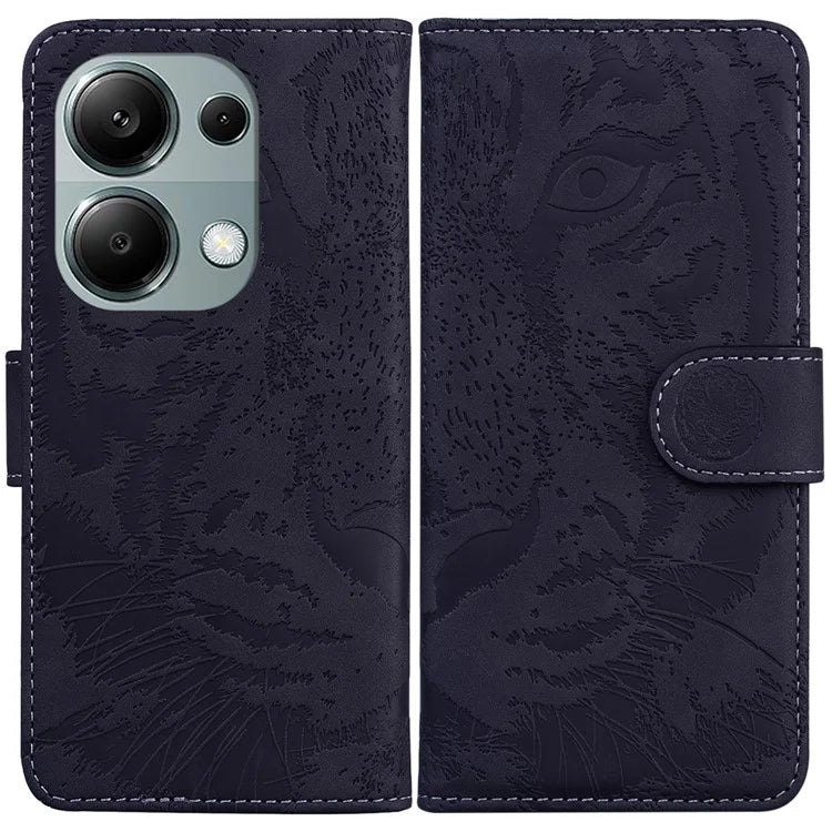 For Xiaomi Redmi Note 13 Pro 4G / Poco M6 Pro 4G Case PU Leather Wallet Tiger Pattern Phone Cover