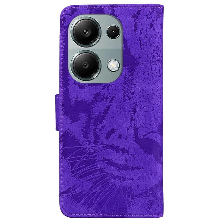 For Xiaomi Redmi Note 13 Pro 4G / Poco M6 Pro 4G Case PU Leather Wallet Tiger Pattern Phone Cover