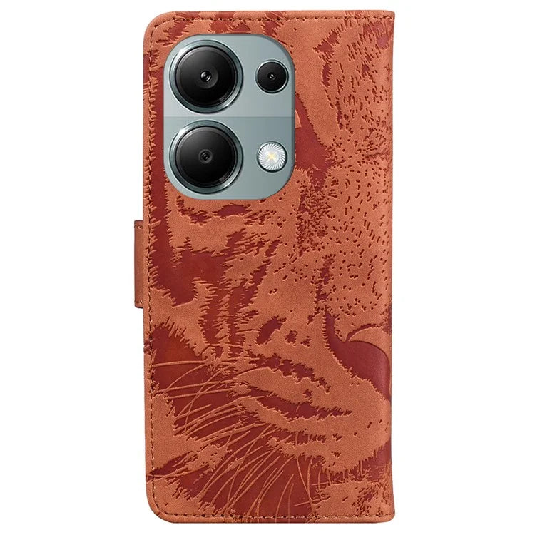 For Xiaomi Redmi Note 13 Pro 4G / Poco M6 Pro 4G Case PU Leather Wallet Tiger Pattern Phone Cover