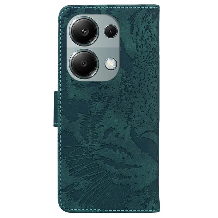 For Xiaomi Redmi Note 13 Pro 4G / Poco M6 Pro 4G Case PU Leather Wallet Tiger Pattern Phone Cover
