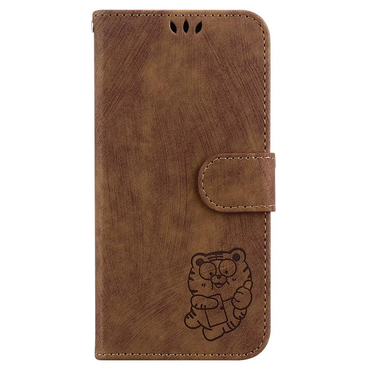 For Xiaomi Redmi Note 13 Pro 4G / Poco M6 Pro 4G Leather Case Cute Tiger Imprinted Phone Cover