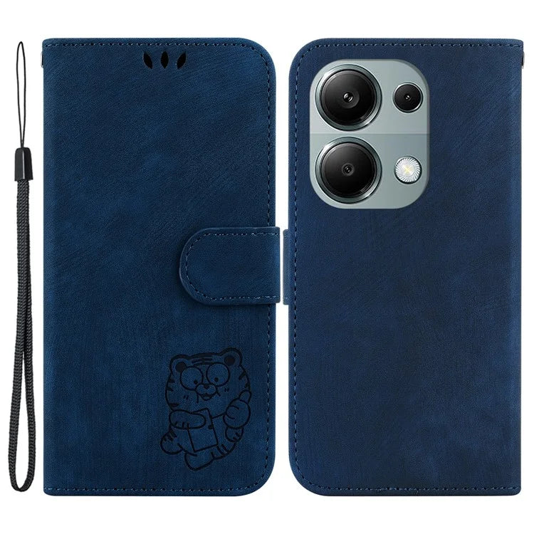 For Xiaomi Redmi Note 13 Pro 4G / Poco M6 Pro 4G Leather Case Cute Tiger Imprinted Phone Cover