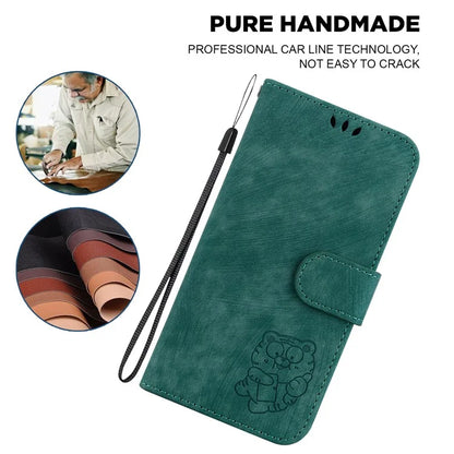 For Xiaomi Redmi Note 13 Pro 4G / Poco M6 Pro 4G Leather Case Cute Tiger Imprinted Phone Cover