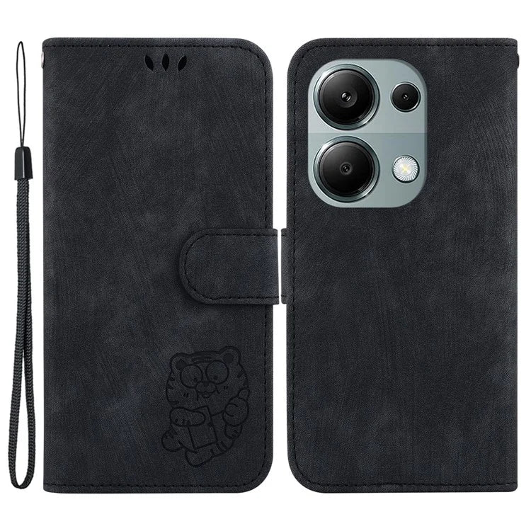 For Xiaomi Redmi Note 13 Pro 4G / Poco M6 Pro 4G Leather Case Cute Tiger Imprinted Phone Cover