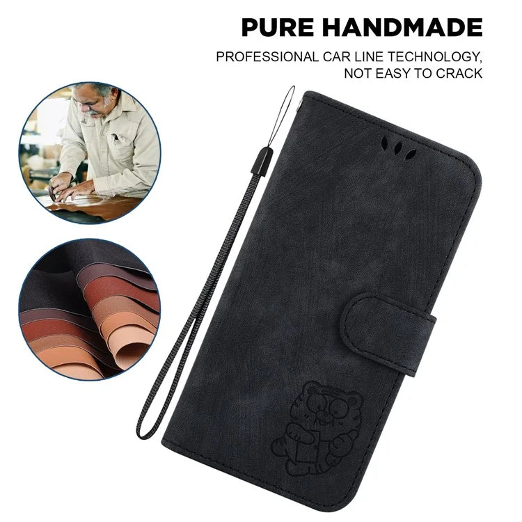 For Xiaomi Redmi Note 13 Pro 4G / Poco M6 Pro 4G Leather Case Cute Tiger Imprinted Phone Cover