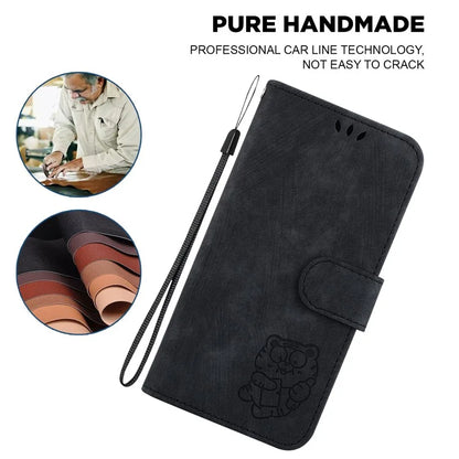 For Xiaomi Redmi Note 13 Pro 4G / Poco M6 Pro 4G Leather Case Cute Tiger Imprinted Phone Cover