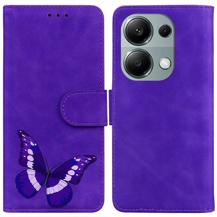 For Xiaomi Redmi Note 13 Pro 4G / Poco M6 Pro 4G Case Butterfly PU Leather Wallet Stand Cover