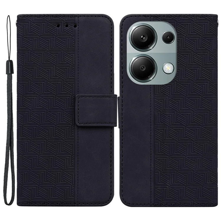 For Xiaomi Redmi Note 13 Pro 4G / Poco M6 Pro 4G Wallet Case Geometry Leather Phone Cover