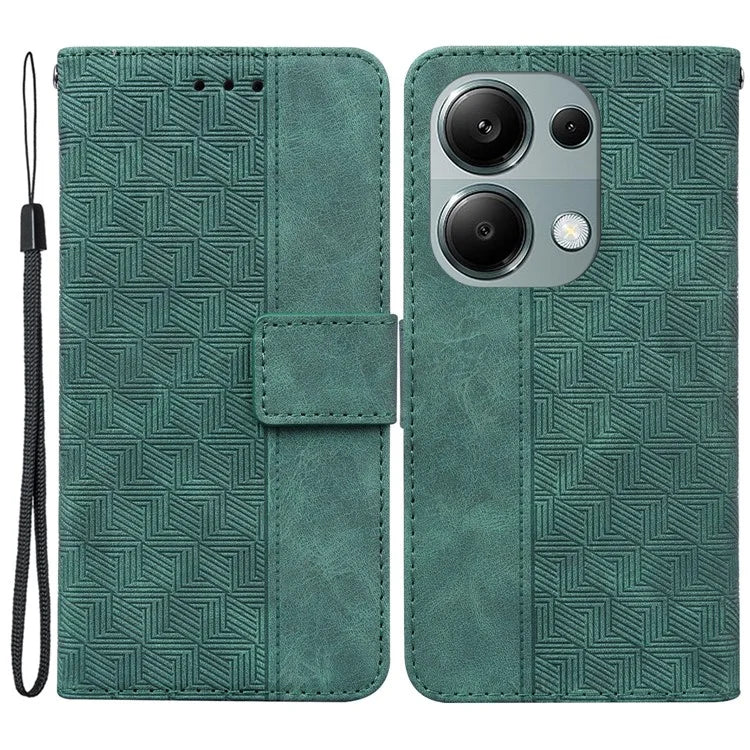 For Xiaomi Redmi Note 13 Pro 4G / Poco M6 Pro 4G Wallet Case Geometry Leather Phone Cover
