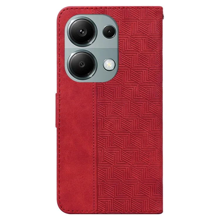 For Xiaomi Redmi Note 13 Pro 4G / Poco M6 Pro 4G Wallet Case Geometry Leather Phone Cover