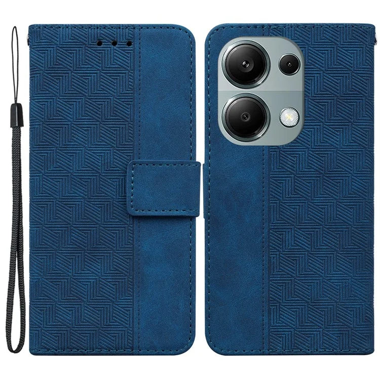 For Xiaomi Redmi Note 13 Pro 4G / Poco M6 Pro 4G Wallet Case Geometry Leather Phone Cover