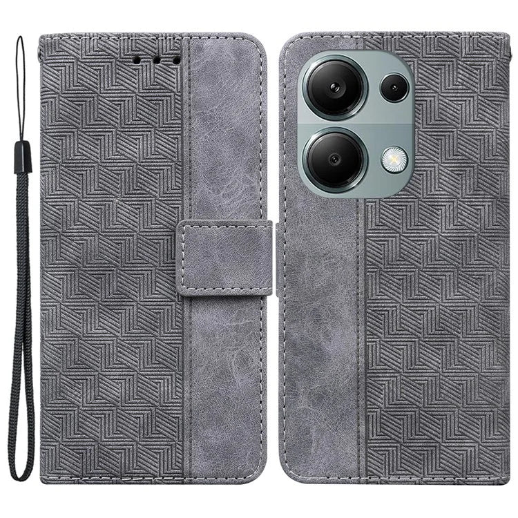 For Xiaomi Redmi Note 13 Pro 4G / Poco M6 Pro 4G Wallet Case Geometry Leather Phone Cover