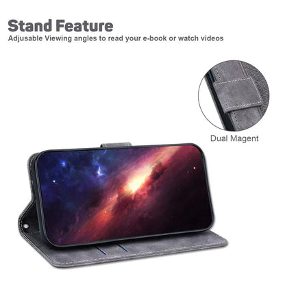 For Xiaomi Redmi Note 13 Pro 4G / Poco M6 Pro 4G Wallet Case Geometry Leather Phone Cover
