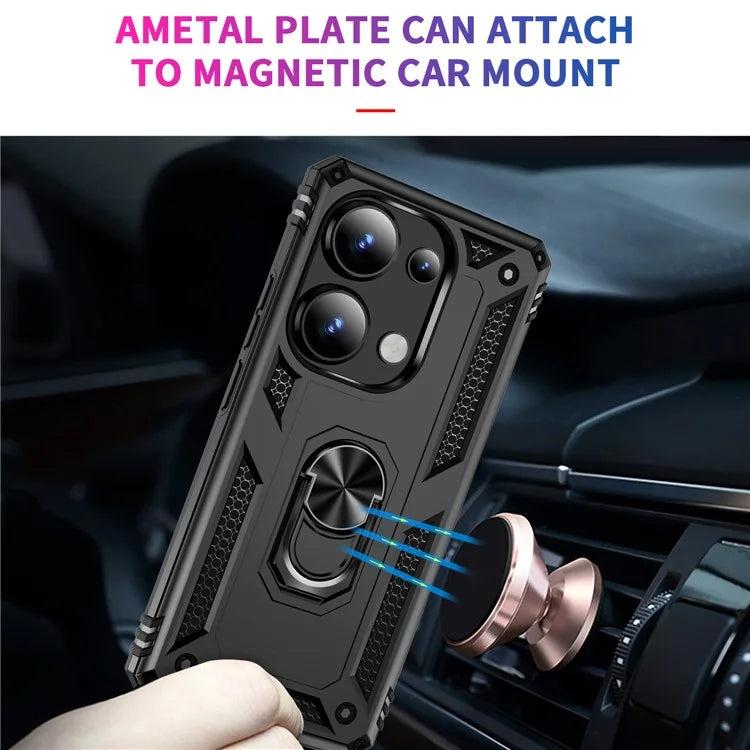 For Xiaomi Redmi Note 13 Pro 4G / Poco M6 Pro 4G Case Anti-Drop PC+TPU Kickstand Phone Cover