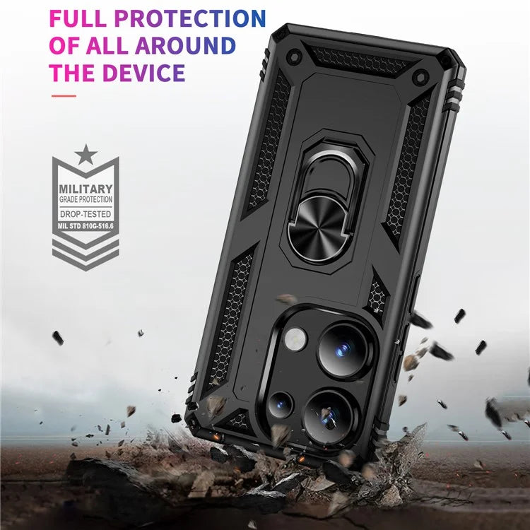 For Xiaomi Redmi Note 13 Pro 4G / Poco M6 Pro 4G Case Anti-Drop PC+TPU Kickstand Phone Cover
