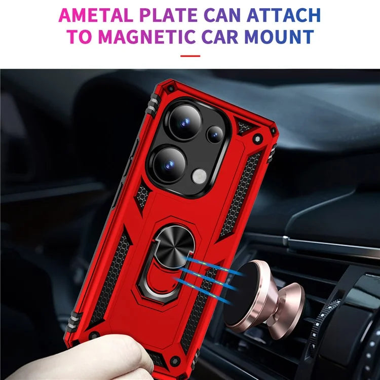 For Xiaomi Redmi Note 13 Pro 4G / Poco M6 Pro 4G Case Anti-Drop PC+TPU Kickstand Phone Cover